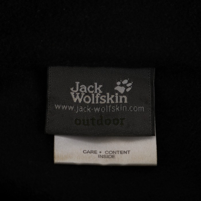 ジャック・ウルフスキン フリースジャケット ブルゾン ロゴ刺繍 アウトドア アウター メンズ Lサイズ ブラック Jack Wolfskin