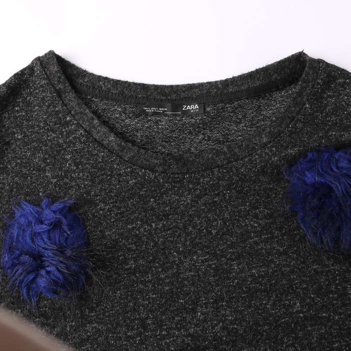 ザラ カットソー シャツ ニット 長袖 ストレッチ 無地 トップス レディース Lサイズ グレー ZARA ザラ カットソー シャツ ニット 長袖 ストレッチ 無地 トップス