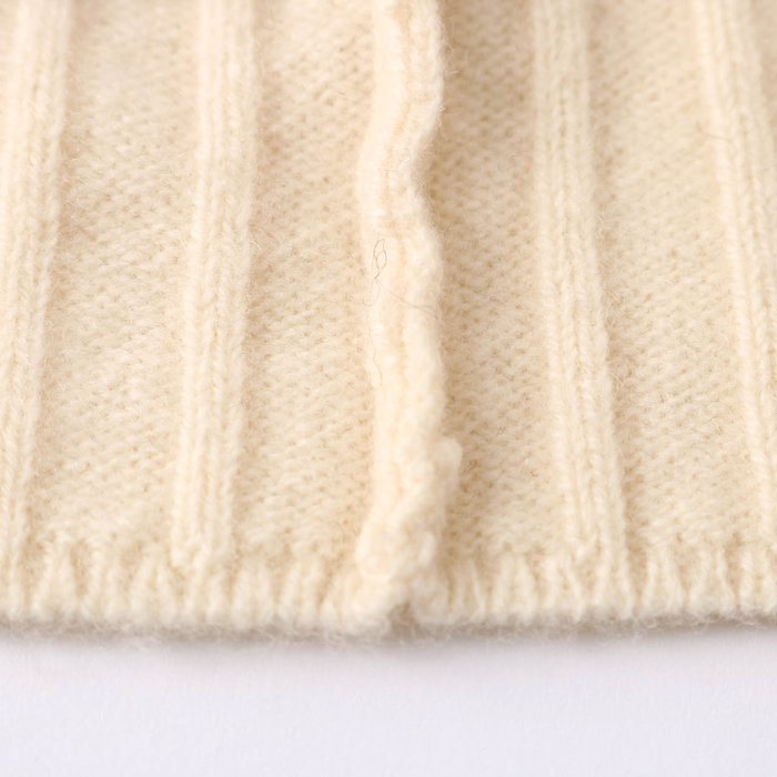 ロペ ニット セーター 長袖 ウール/カシミア混 リブ 無地 トップス レディース 38サイズ ベージュ ROPE' ロペ ニット セーター 長袖 ウール/カシミア混 リブ 無地