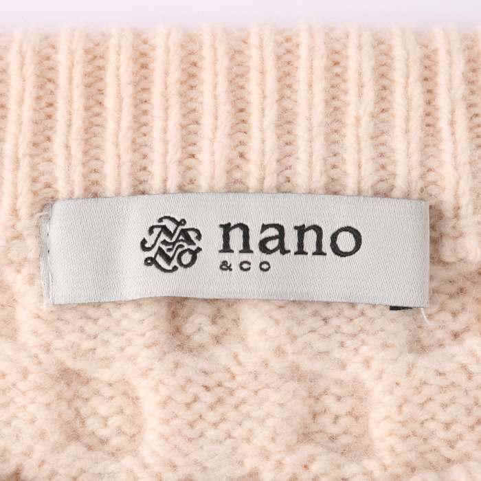 ナノユニバース ニット セーター 長袖 クルーネック ウール混 ケーブル編 トップス レディース 38サイズ ベージュ nano universe ナノユニバース ニット セーター 長袖 クルーネック ウール混