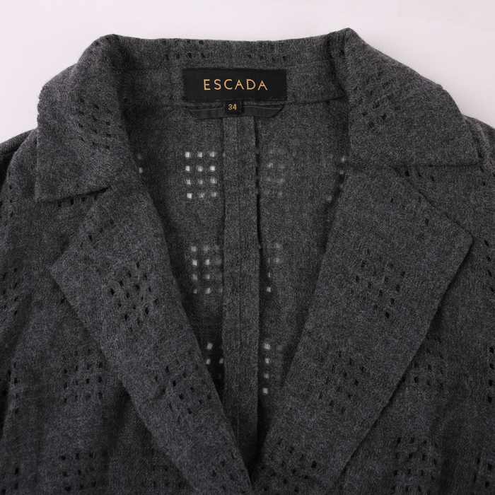 エスカーダ テーラードジャケット ウール100% アウター レディース 34サイズ グレー ESCADA 【中古】