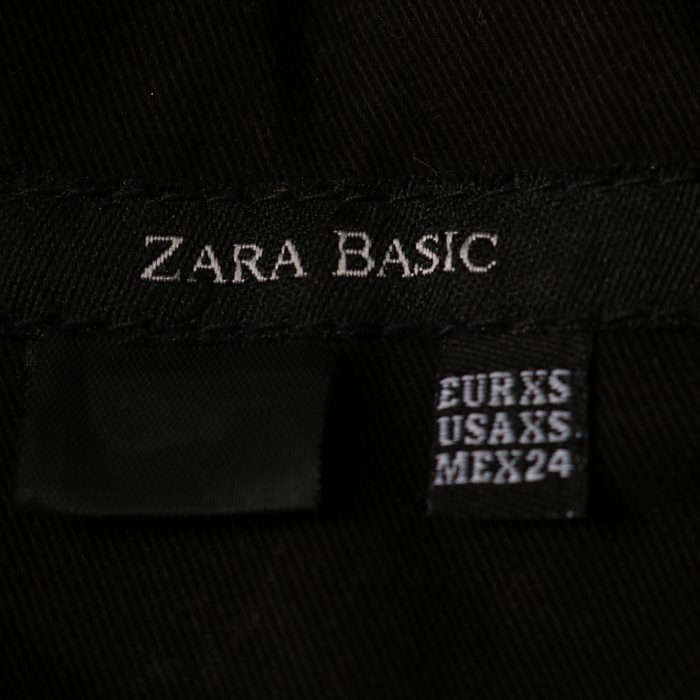 ザラ トレンチコート コットン100% アウター 黒 レディース XSサイズ ブラック ZARA