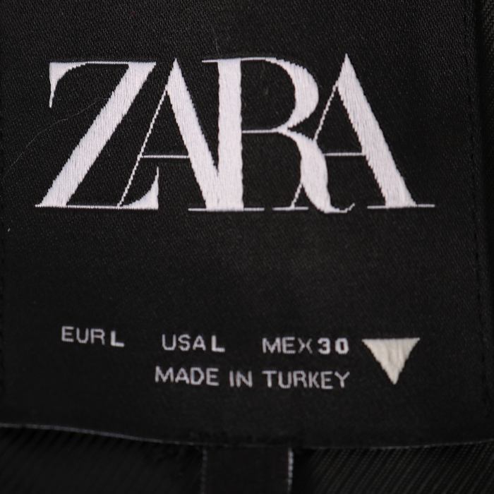 ザラ テーラードジャケット ストレッチ アウター 黒 レディース Lサイズ ブラック ZARA 【中古】