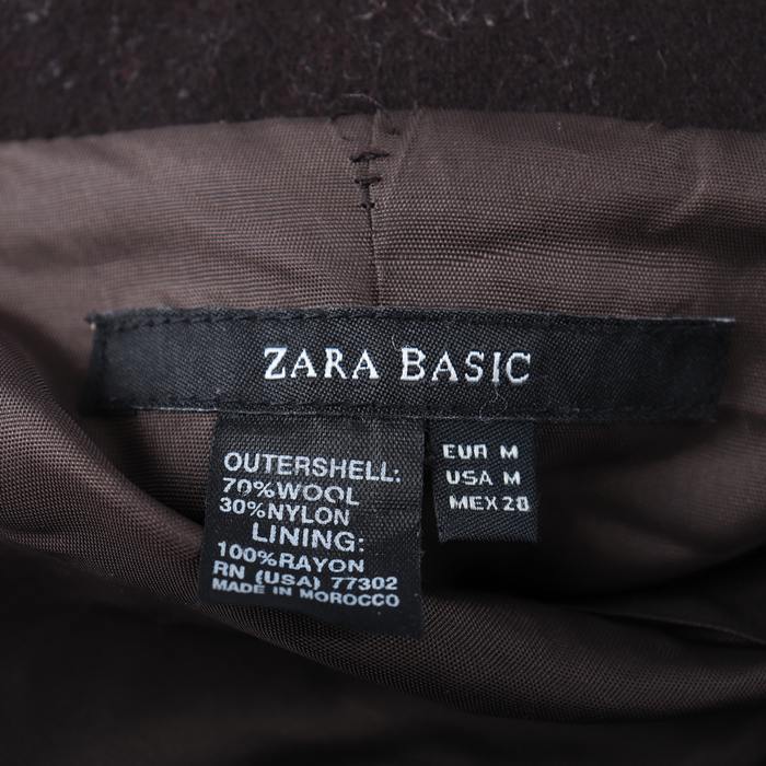 ザラベーシック テーラードジャケット コート アウター ウール混 レディース Mサイズ ブラウン ZARA BASIC 【中古】｜ZARA BASIC ｜店舗買取｜ジャケット/アウター＞その他アウター｜USEDのアパレル通販サイト - SMASELL（スマセル）