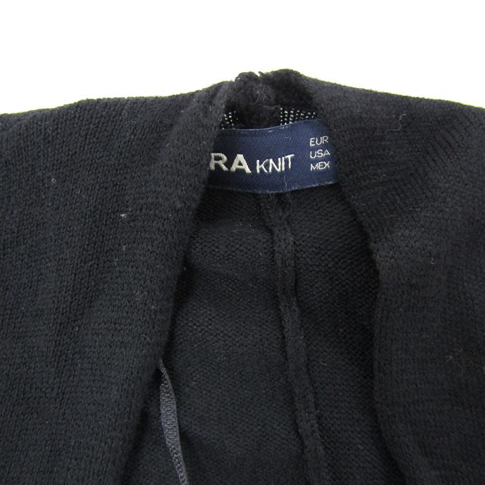 ZARA ラウンドネックピケブレザー ネイビー S