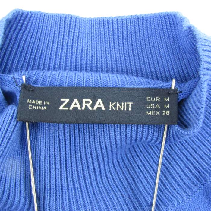 ザラ ニット トップス 五分袖 セーター ハイネック レディース Mサイズ ブルー ZARA 【中古】｜ZARA｜店舗買取｜トップス＞ニット/セーター｜USEDのアパレル通販サイト  - SMASELL（スマセル）