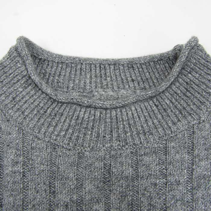 イングランド製　Abercrombie & Fitch　ニット　グレー/革 イングランド製 Abercrombie & Fitch ニット グレー/革