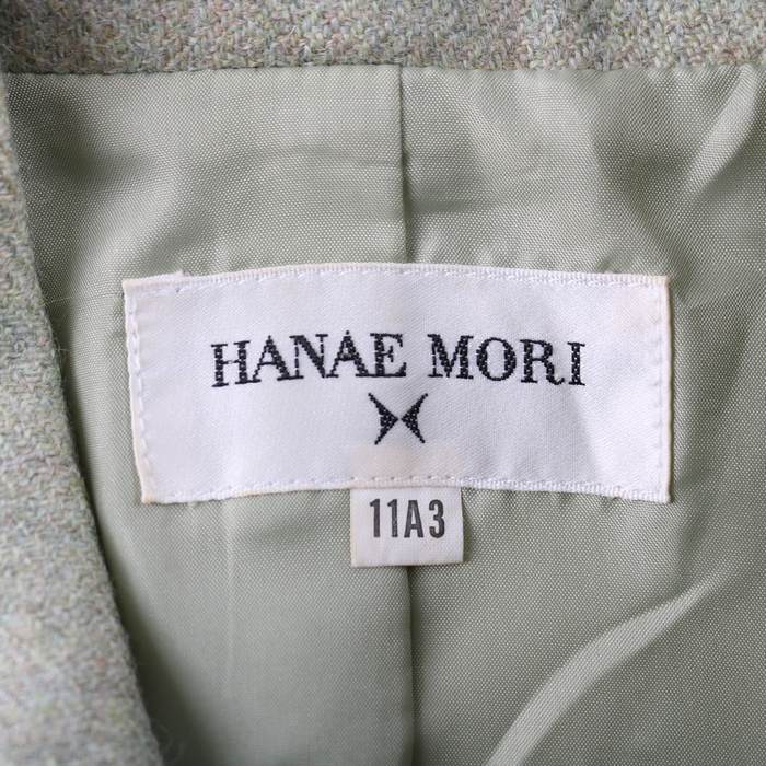 ハナエモリ テーラードジャケット アウター レディース 11A3サイズ グリーン系 HANAE MORI 森英恵 【中古】｜HANAE MORI 森英恵 ｜店舗買取｜ジャケット/アウター＞その他アウター｜USEDのアパレル通販サイト - SMASELL（スマセル）