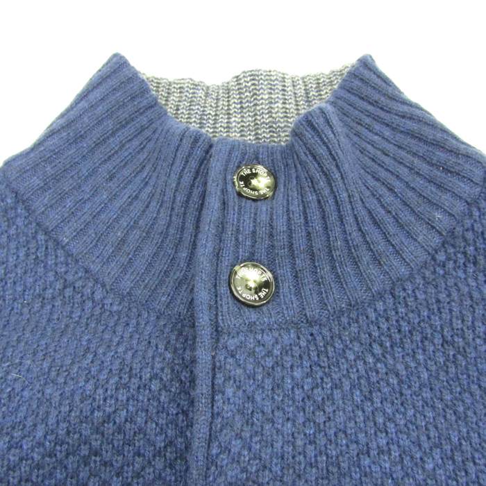 3A美品INVERALLAN◇ブルー青/ケーブル編みセーター/ニットカーディガン