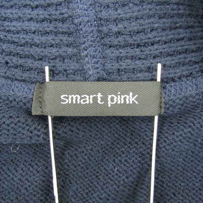 スマートピンク カーディガン カシュクール 長袖 ブランド トップス 日本製 レディース 40サイズ ネイビー smart pink スマートピンク カーディガン カシュクール 長袖 ブランド