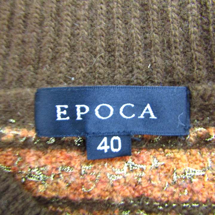 エポカ EPOCA トップス 長袖セーター サイズ40 M アイボリー レディース タートルネック/フラワー/ビジュー エポカ EPOCA 長袖セーター サイズ40 M - アイボリー×イエローグリーン