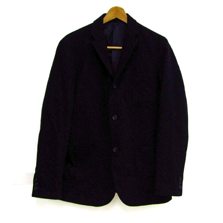 [古着]Beams テーラードジャケット ウール ネイビー Mサイズ