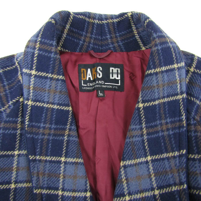 ダックス ロングコート ラップコート ガウン アウター チェック柄