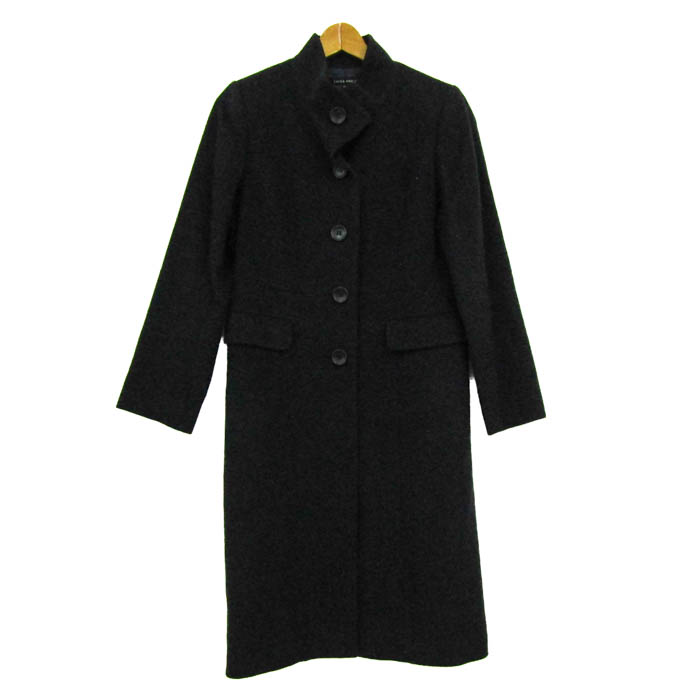 Laura Ashley ロングコート 袖裏柄あり】ノーカラーロングコート（ノー