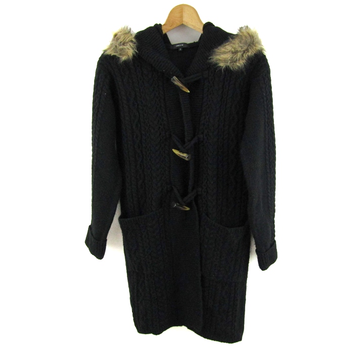 コムサイズム ニットコート ダッフルコート アウター ケーブルニット 