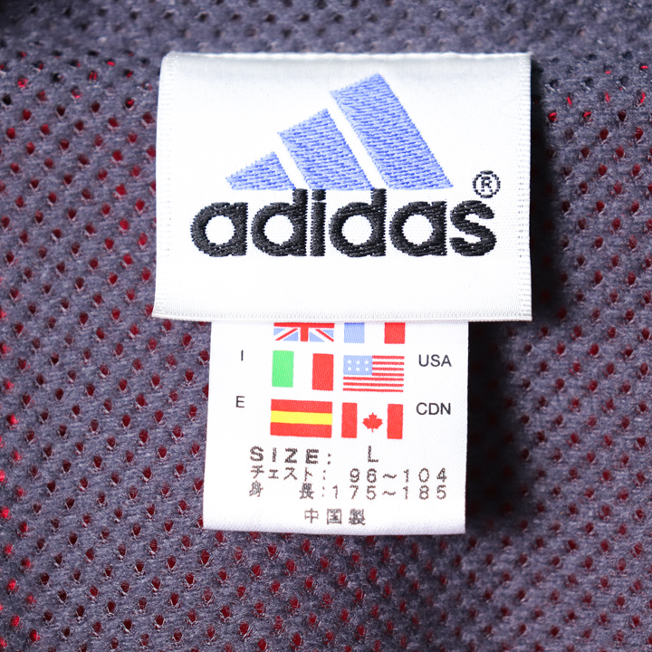 アディダス ウインドブレーカー ジップアップ ハイネック 胸ロゴ ジャケット アウター スポーツ メンズ Lサイズ レッド adidas 【中古】  adidas USED/古着（その他アウター）｜adidasのUSED/古着通販サイト SMASELL（スマセル）