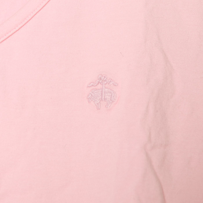 ブルックスブラザーズ 半袖Ｔシャツ 半袖TEE Vネック ロゴ 刺繍 レディース XSサイズ ピンク Brooks Brothers 【中古】
