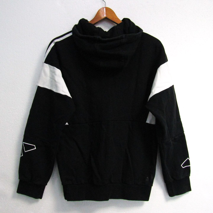 adidas アディダス　パーカー　Mサイズ　ブラック Mサイズadidas アディダス パーカー レディース ブラック オレンジ 黒 トップス