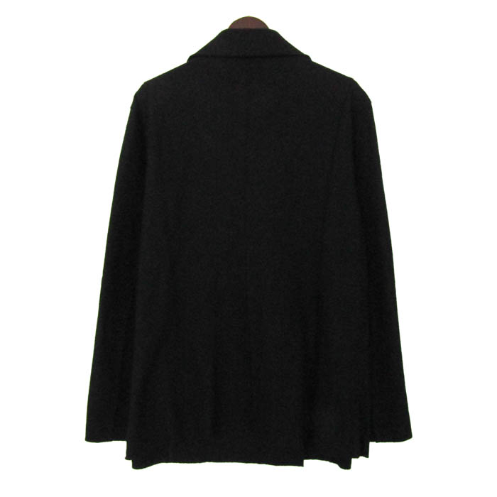 新品タグ付き ヨシエイナバ カシミヤ混ウール ニットロングコート 黒