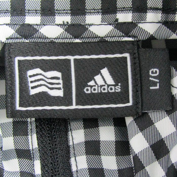adidas アディダス　Ⅼサイズ　チェック　ポロシャツ　半袖　トップス　可愛い アディダスゴルフ ポロシャツ トップス 半袖 ハーフジップ チェック柄