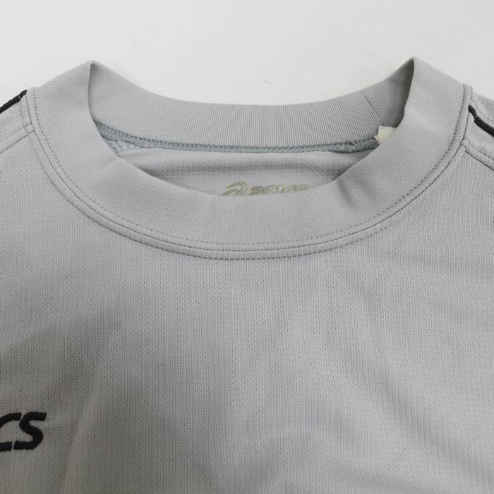 アシックス Tシャツ 半袖 スポーツウエア トップス 日本製 白 メンズ Sサイズ グレー asics 【中古】