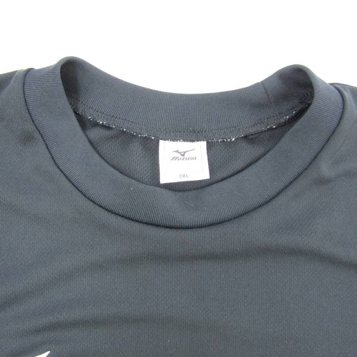 ミズノ 半袖Tシャツ ワンポイントロゴ スポーツウエア 大きいサイズ メンズ 2XLサイズ ブラック Mizuno 【中古】