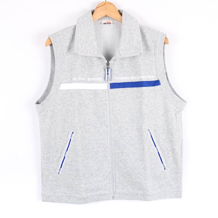 エレッセ ベスト ジャケット アウター ジップアップ ゴルフウエア メンズ Mサイズ グレー ellesse 【中古】｜ellesse｜店舗買取｜アウトドア/スポーツ＞アウトドアグッズ｜USEDのアパレル通販サイト  - SMASELL（スマセル）