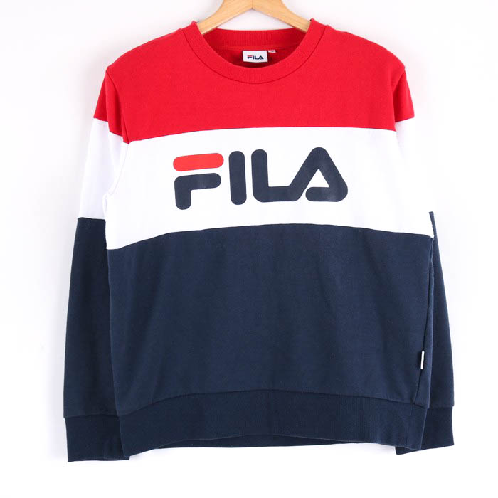 フィラ スウェット トレーナー トップス ロゴ トリコロールカラー スポーツウエア レディース Mサイズ 紺×赤×白 FILA 【中古】｜FILA｜店舗買取｜その他＞その他｜USEDのアパレル通販サイト  SMASELL（スマセル）