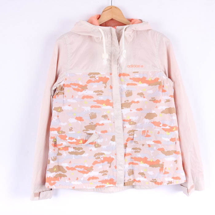 adidas ピンク レディース カモフラ ウィンドブレーカー アディダス S