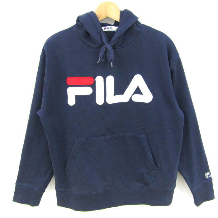 フィラ パーカー トップス プルオーバー スウェット フロントロゴ スポーツウエア レディース Mサイズ ネイビー FILA 【中古】｜FILA｜店舗買取｜その他＞その他｜USEDのアパレル通販サイト  - SMASELL（スマセル）