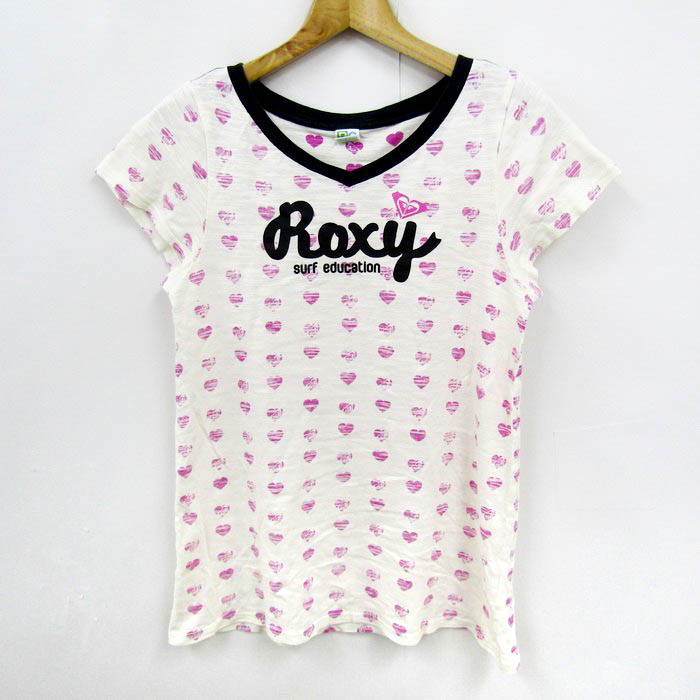 ロキシー 半袖Tシャツ トップス ロゴT ハート柄 スポーツウエア 