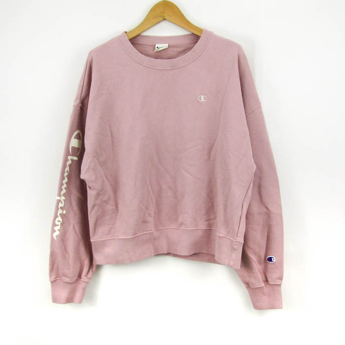 PLAN C サイドジップ トレーナー スウェット ラバーワッペン ピンク M ユニフォーム チュニックトップス（パーカー） | PINK-latte