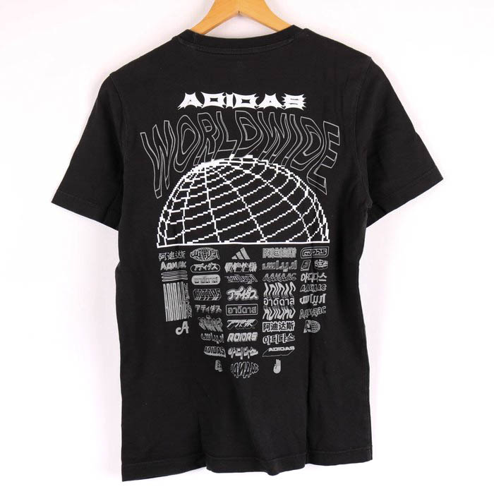 アディダス 半袖Ｔシャツ トップス バックプリント ロゴT スポーツウエア メンズ Sサイズ 黒×白 adidas 【中古】｜adidas｜店舗買取｜ トップス＞Tシャツ/カットソー｜USEDのアパレル通販サイト - SMASELL（スマセル）