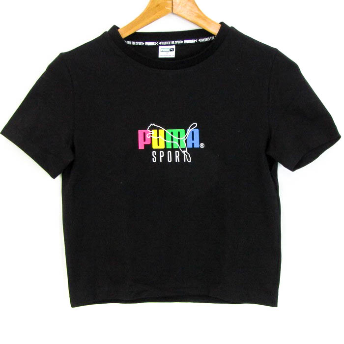 プーマ 半袖Ｔシャツ トップス ロゴT クロップド丈 スポーツウエア レディース Mサイズ ブラック PUMA 【中古】｜PUMA｜店舗買取｜トップス＞ Tシャツ/カットソー｜USEDのアパレル通販サイト - SMASELL（スマセル）