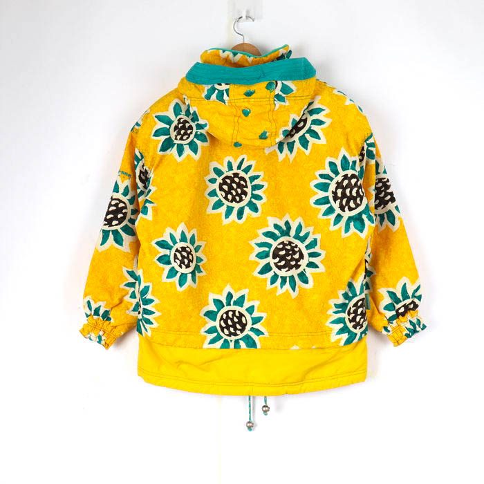希少 ビンテージ ellesse スキーウェア L スポーツ 花柄 日本製 青 エレッセ ナイロンジャケット アウター 花柄 スキーウエア 日本