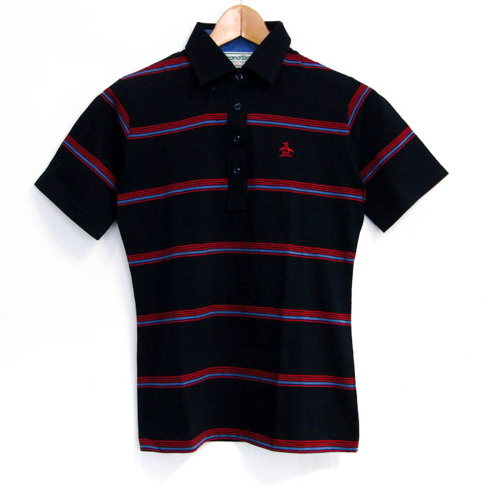 新品タグ付き日本製マンシングウェアGrand Slamストライプポロシャツ L 新品タグ付き日本製マンシングウェアGrand Slamストライプ