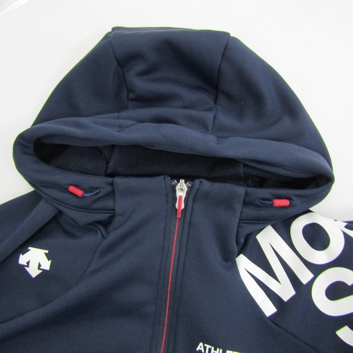 裏起毛 ジャージ DESCENTE ネイビーピンク デサント パーカー トップス