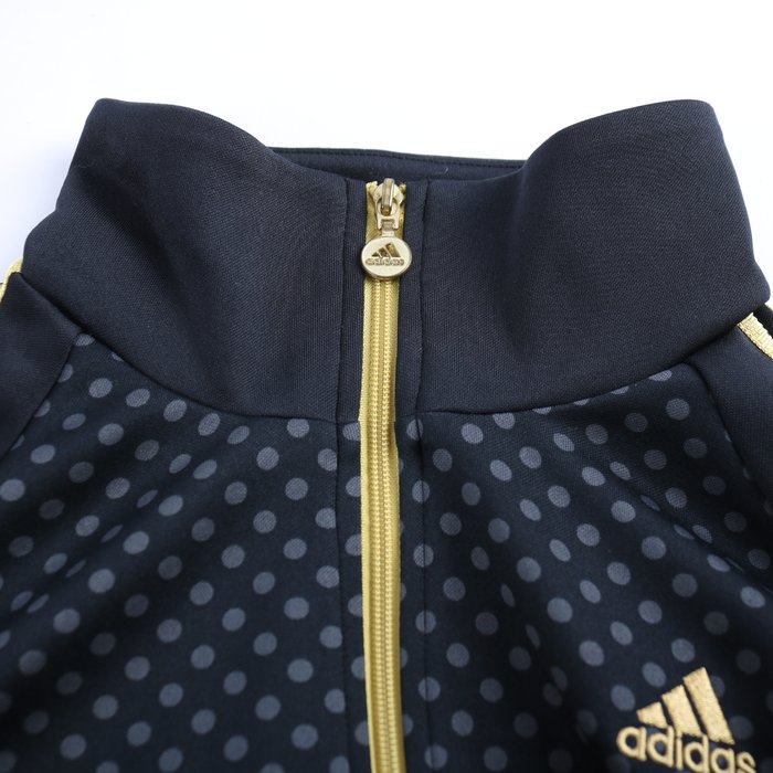 XXL アディダスadidas黒ブラック水玉ドットトラックジャケットジャージ