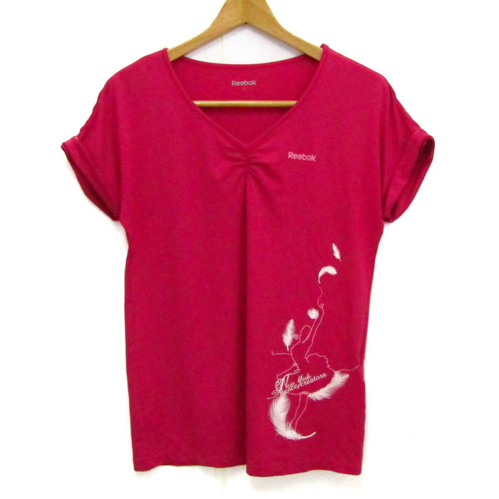 リーボック 半袖Tシャツ トップス Vネック ストレッチ スポーツウエア 