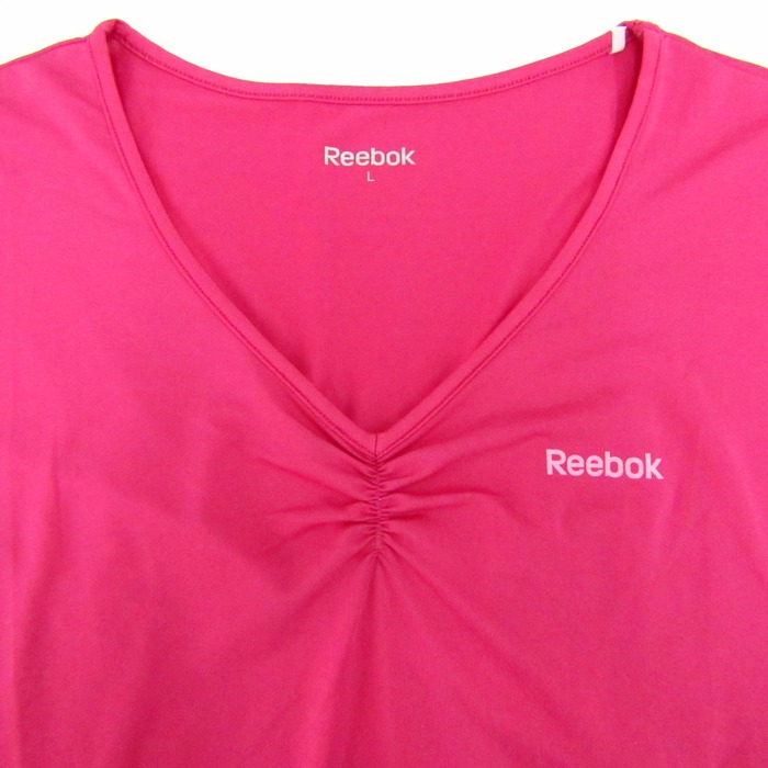 リーボック 半袖Tシャツ トップス Vネック ストレッチ スポーツウエア 