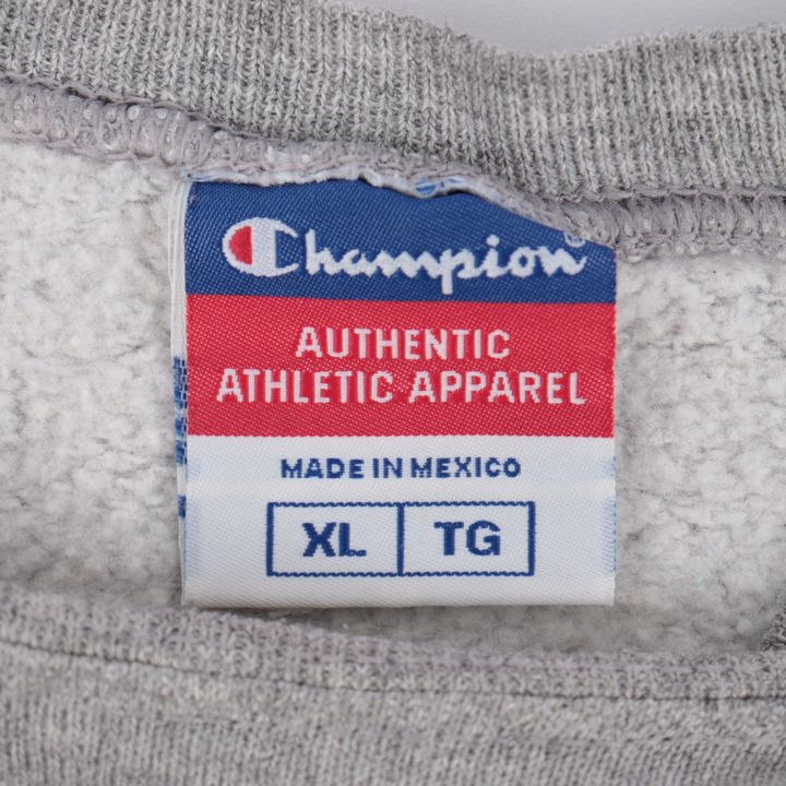 チャンピオン スウェット トレーナー 大きいサイズ ロゴ 裏起毛 無地 US買付品 海外 メンズ XLサイズ グレー Champion