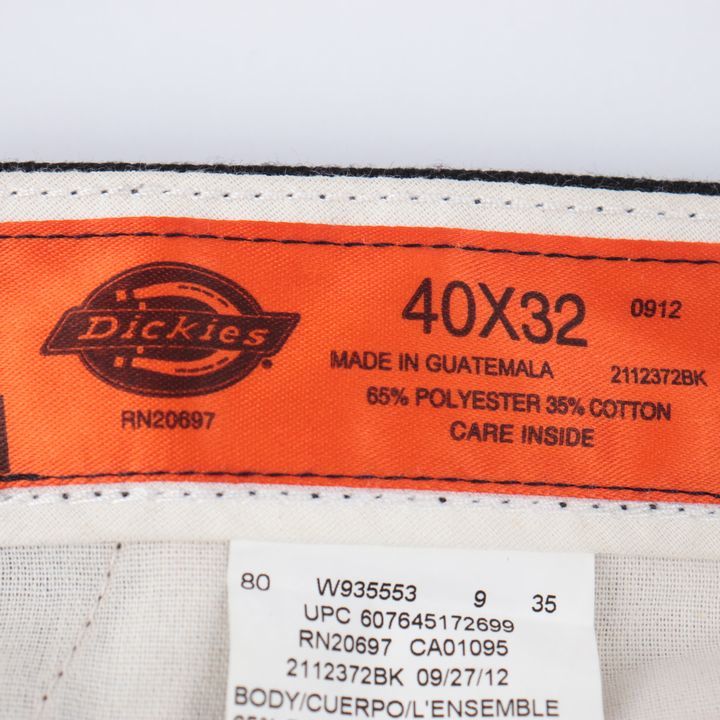 ディッキーズ ワークパンツ ペインターパンツ サイドポケット ワンポイントロゴ メンズ 40×32サイズ ブラック Dickies 【中古】