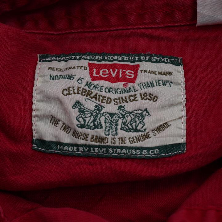 リーバイス 長袖シャツ 胸ポケット トップス コットン100% 大きいサイズ メンズ XLサイズ レッド Levi's