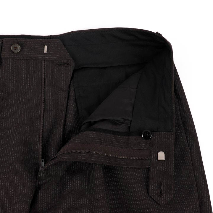 カルバンクライン セットアップ 上下セット ジャケット パンツ ストライプ ウール/シルク 日本製 メンズ 40サイズ ブラウン Calvin klein