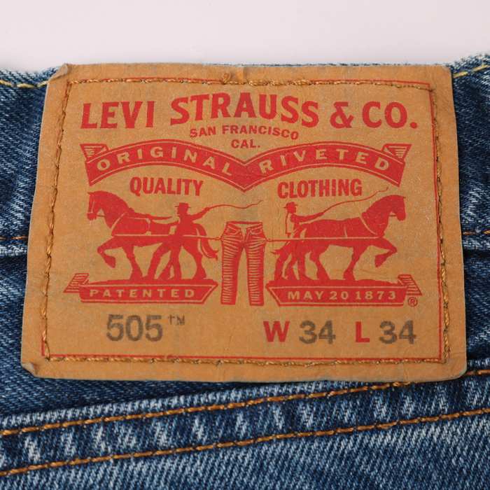 リーバイス デニムパンツ ジーンズ 505 ストレート アメリカ買付品 海外 メンズ W34L34サイズ ネイビー Levi's