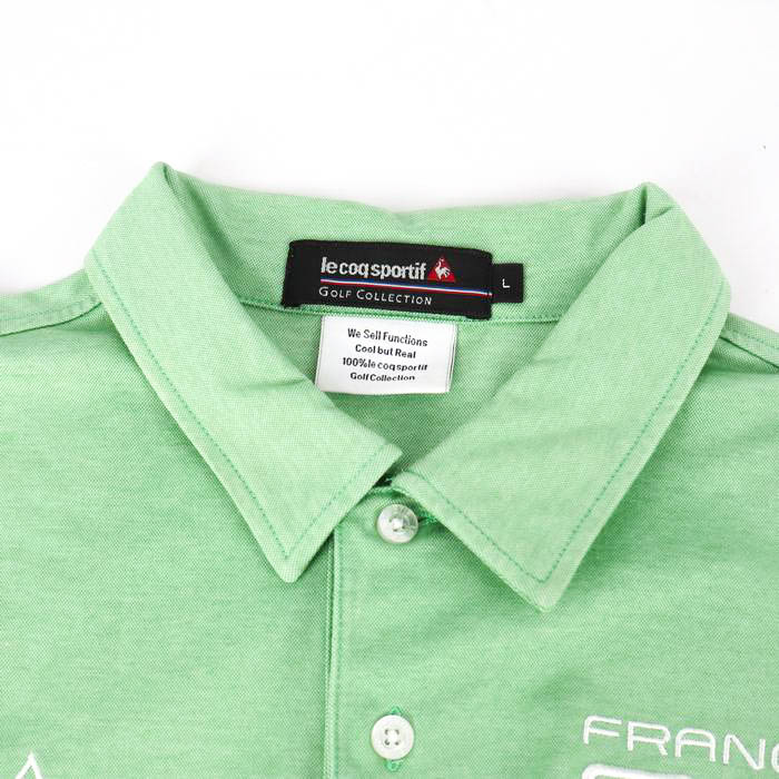 スポーツ/アウトドアルコックスポルティフ ゴルフウェア 半袖ポロシャツ メンズM 総柄 緑