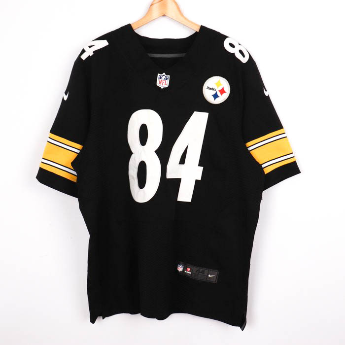 ナイキ Tシャツ アメフト ユニフォーム NFL スティーラーズ #84 ゲームシャツ 大きいサイズ US古着 メンズ 44サイズ ブラック NIKE  【中古】