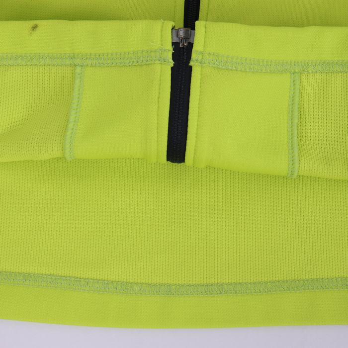 トラックジャケット　ワンポイント　刺繍ロゴ　緑　黄色　灰　ジップ　古着