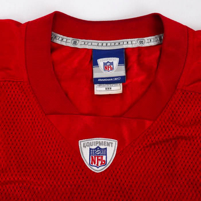 グーニーズクロージングリーボック NFL アメフト ゲームシャツ チームロゴ ナンバー USA 赤