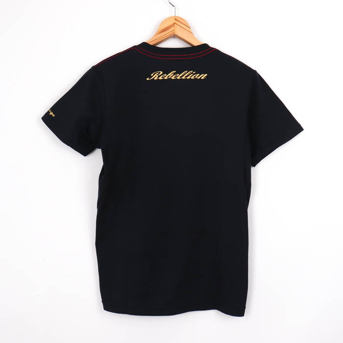 デサント Tシャツ 半袖 丸首 ロゴプリント プラクティスシャツ スポーツウエア メンズ Mサイズ ネイビー DESCENTE 【中古】  DESCENTE USED/古着（Tシャツ/カットソー）｜DESCENTEのUSED/古着通販サイト - SMASELL（スマセル）